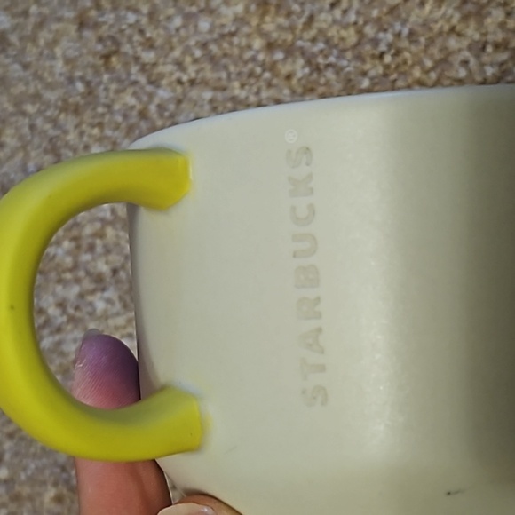 Starbucks “Wink” White and Neon Yellow Ceramic Mug - Picture 3 of 3
